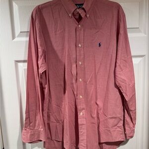 Ralph Lauren Yarmouth coral Casual Button Down Shirt Mens size 15 32/33
